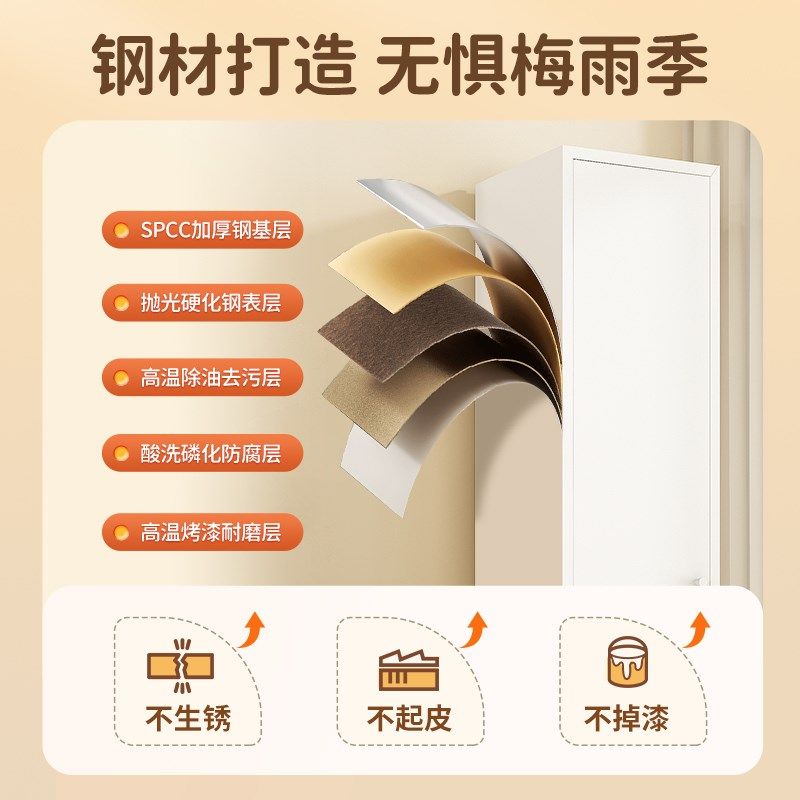 钢制单门衣柜奶油风卧室衣橱家用夹缝窄立柜小型S收纳柜铁艺储物