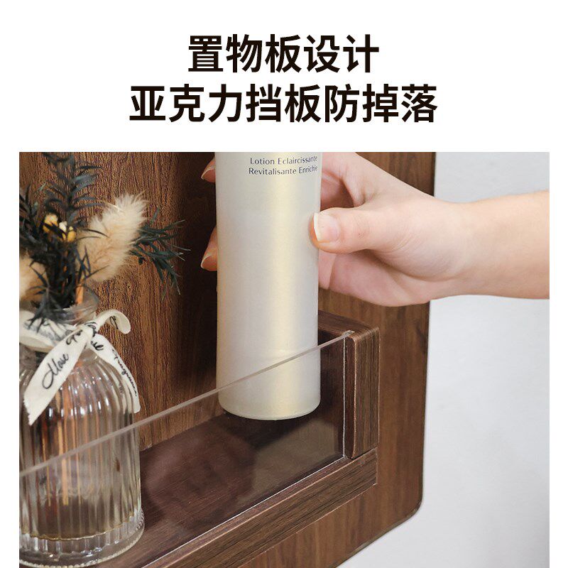 推拉隐藏b式穿衣镜diy毛毡板照片墙装饰画可置物隐形全身镜子挂画