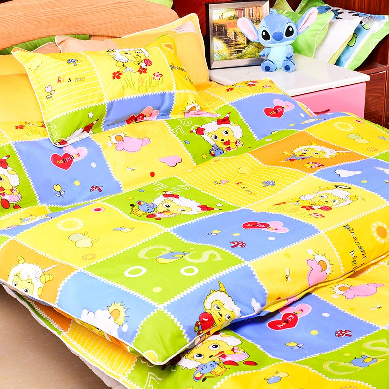 定制卡通儿童幼儿园午r休被子床上用品三件套被套六件套被褥