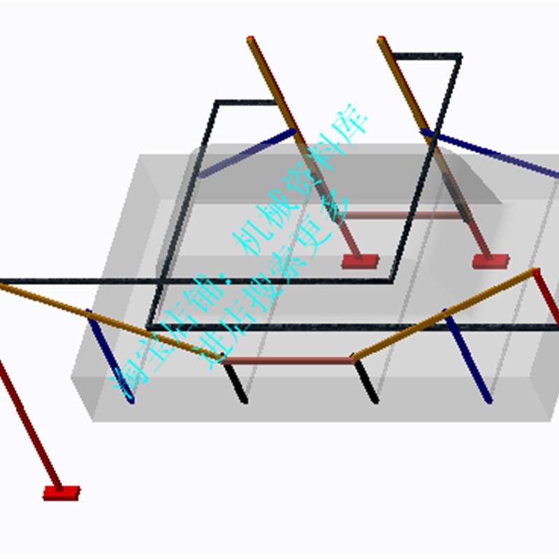 契贝谢夫四足行走机器人设计图纸仿真creo3.0模型参考资料素材886