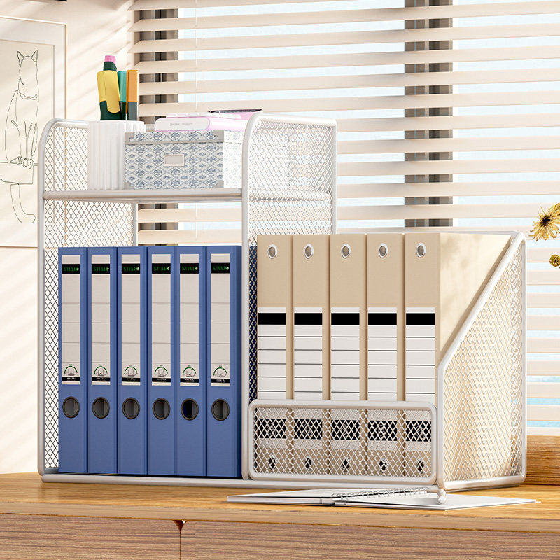 新款桌面文件置物架文件框多层文件架多功能书立架办公用品文具收