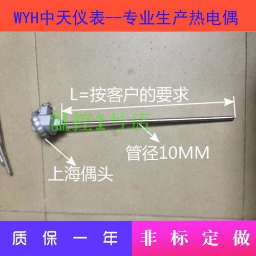 中天仪表WRN-131/WRN-121K型不锈钢热电偶测温棒传感器测温热电偶