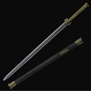 龙泉君魄刀剑传统宝剑赤霄汉剑合金柄高锰钢八面一体长剑未开刃