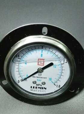 63MM  Leemin 轴向带边耐震压力表  ytn-63iv 0-1.6mpa 16bar黎明