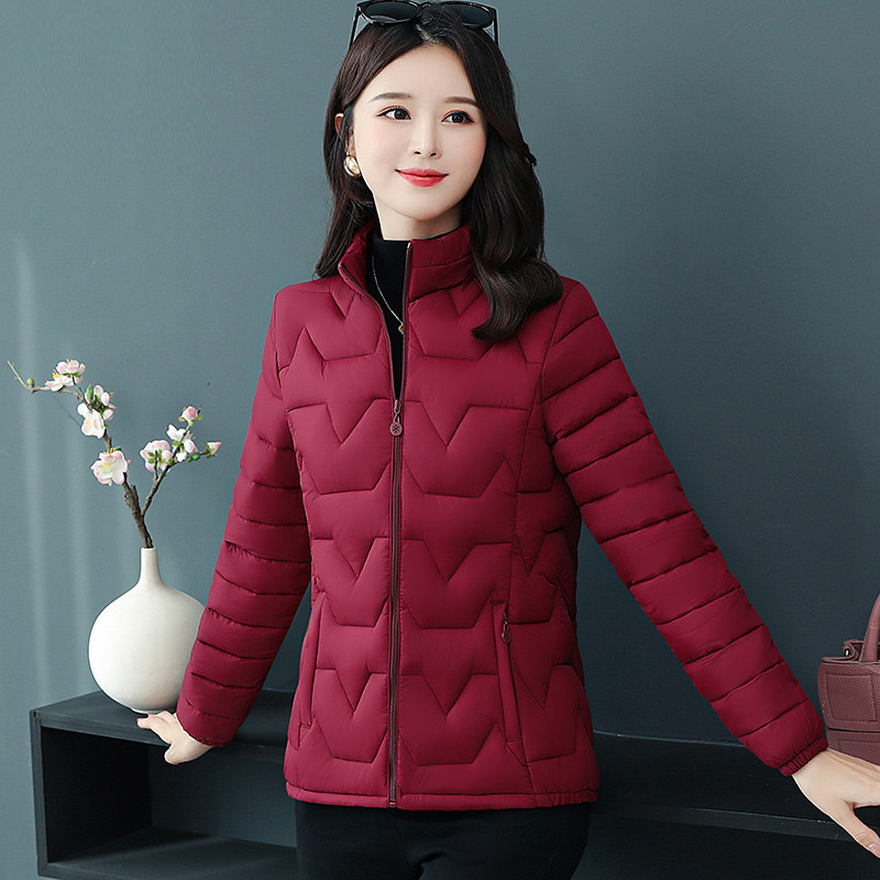 冬季外套薄款小棉衣女短款轻薄时尚立领女士羽绒棉服冬妈妈小棉袄