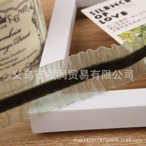 织带花边植绒雪纱m丝带DIY手工发饰颈链服饰礼帽装饰材料配件