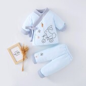 加厚婴儿棉袄套装 秋冬男女宝宝棉服卡通儿P童棉衣外穿保暖套装