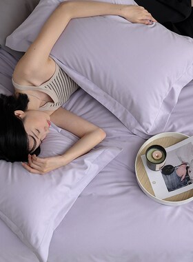 冬天A类紫灰色100支新疆长绒棉被套床单 磨毛1.8Wm床品四件套