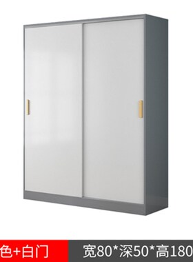 一米大二衣柜子80cm1米宽移衣柜卧室木质推拉门衣柜1R00cm宽12门0