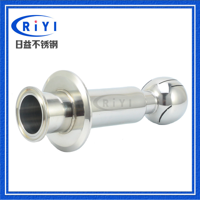 304 卫生级不锈钢双卡自动旋转清洗球 加长卡箍式快装清洗器2019