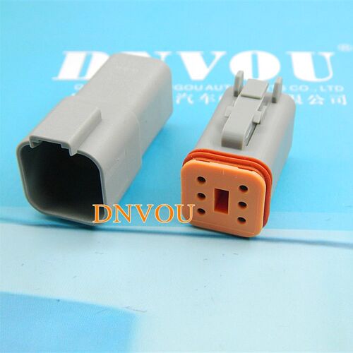 北斗导航连接器DT06-6S汽车OBD防水接插件德驰型护套DT04-6P公母