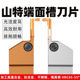 山特维特端面槽刀平面挖槽刀圆弧槽切槽刀片RF123H2外圆槽刀7字型