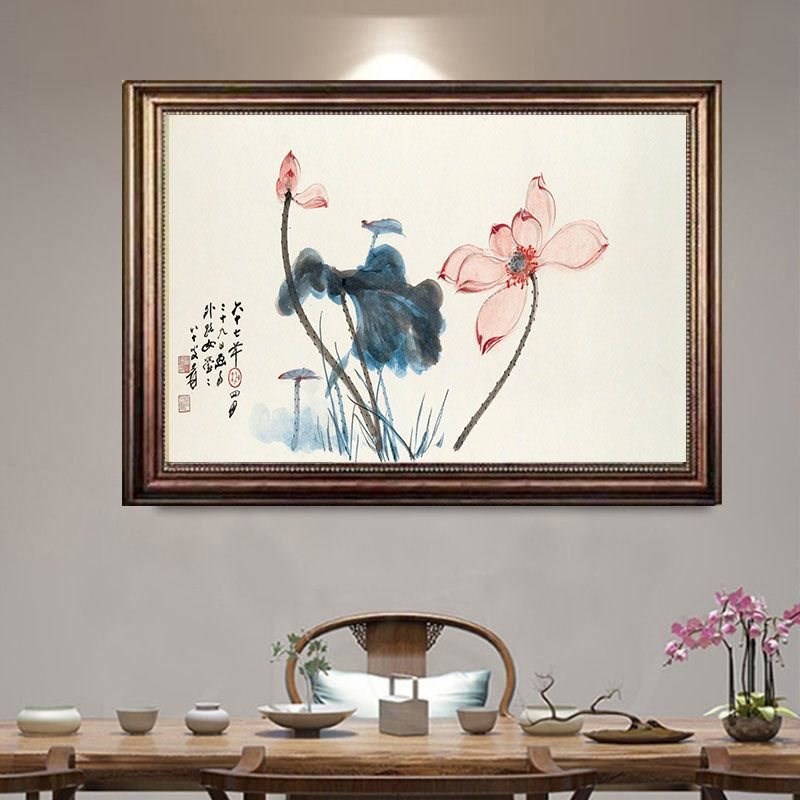 装饰画有框中式餐厅单q幅墙壁挂画客厅走廊过道卧室玄关横版风景