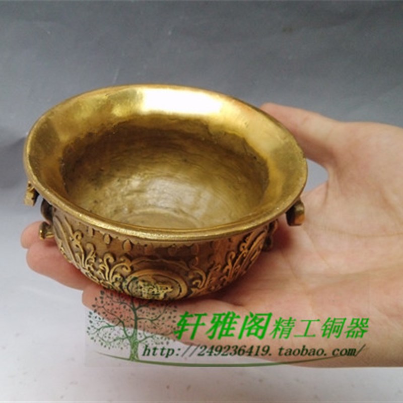 纯铜聚宝盆 五路财神聚宝I盆 家居饰品摆件