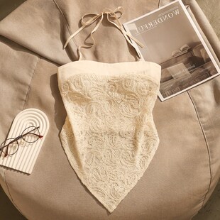 内搭上衣女 镂空美背修身 法式 蕾丝挂脖吊带背心不规则设计肚兜时尚