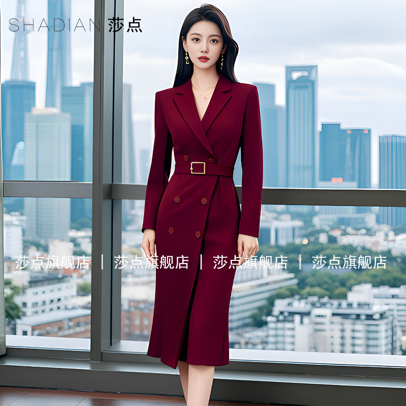 西装连衣裙女秋季新款高端精致女神范正装职场高级感气质中长裙子