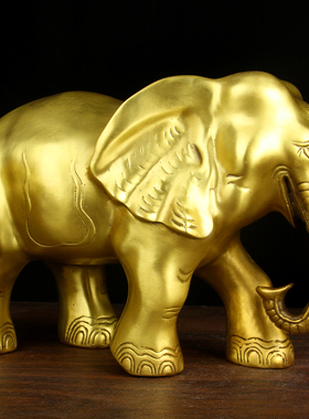 加重版铜大g象摆件 铜吸水象摆件一对