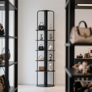 服装店鞋包展示架黑色简约包包陈列橱窗置物架子鞋店多层落地货架