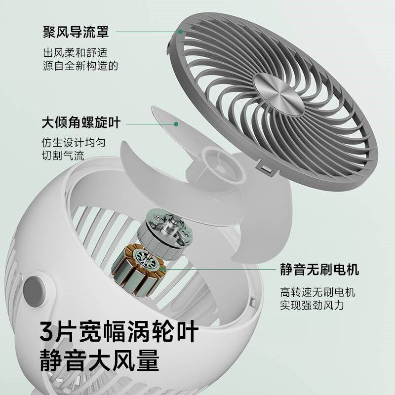 新款小风扇小型米你学生宿舍便携式可充电台夹式随身静音桌面夹扇
