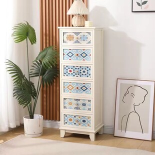 纯实木五斗柜客厅边柜抽屉柜储物柜卧室床头柜收纳V迷你木质窄柜