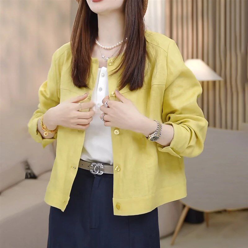 圆领洋气薄外套女宽松休闲2025新款春夏单层外搭开衫上衣女防晒服