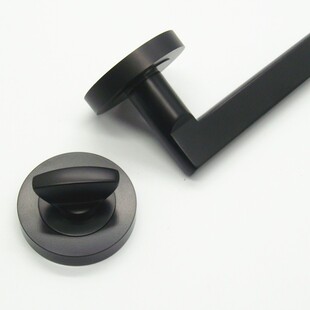 现代隐形b门内门锁半边分体锁平舌锁体只有里面没有外面黑色006