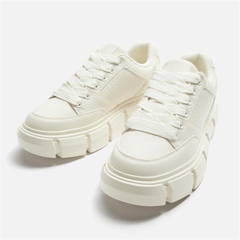 时尚男鞋白色块状厚底运动鞋面z包鞋平底软底增高低帮潮流小白鞋
