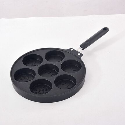 加厚早餐煎蛋锅蛋饺o锅鸡蛋汉堡模具7孔深煎锅烙饼锅鸡蛋汉堡模具