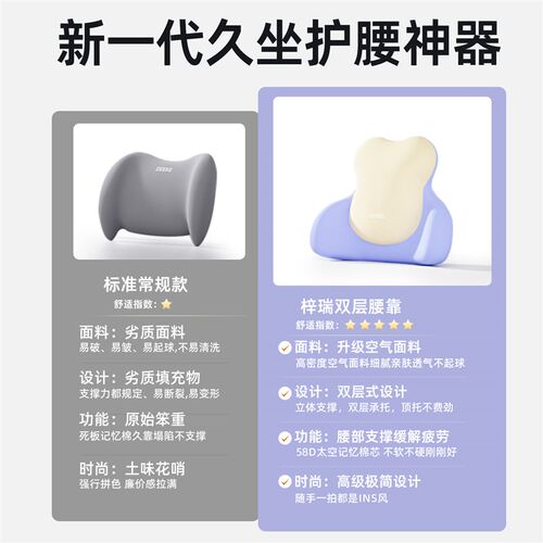 汽车腰靠垫靠背司机久坐座椅主驾B驶开车护腰神器车载靠垫腰枕腰