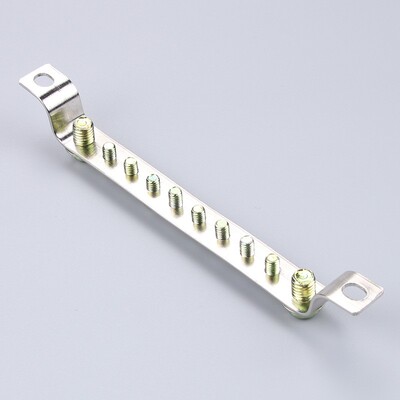 10孔地排2*15 总长174mm 地线端子 接地铜排 黄铜接地排 KT054