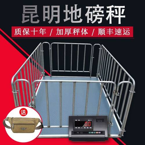 【昆明工厂直销】畜牧秤电子地磅防抖1-3吨 电子称称猪牛加厚围栏