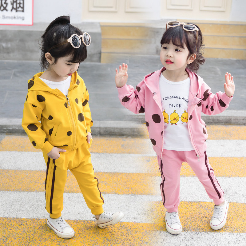 童装女童春秋套装2021新款韩版洋气儿童运动休闲宝宝春季三件套潮