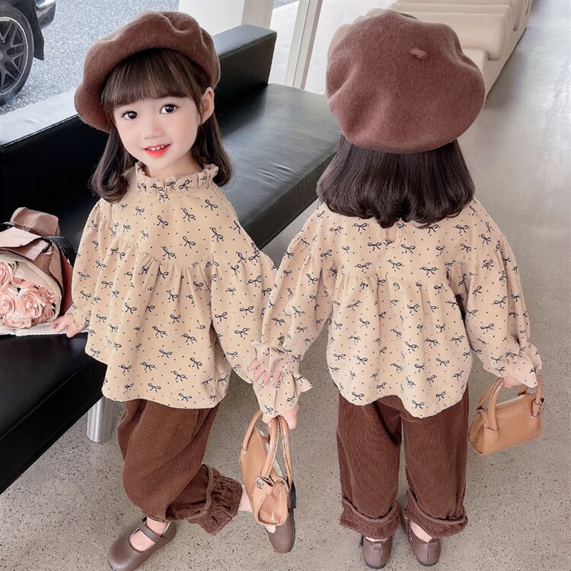 女宝宝新款春秋季套装2023女童韩版洋气长袖童装小童婴幼儿两件套
