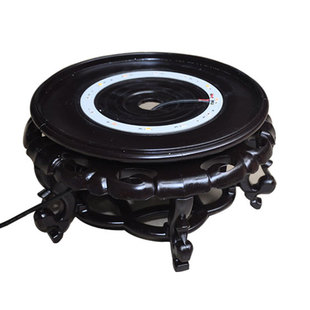 圆柱形鱼缸底座带五彩灯光花木底座玻璃瓶K底座花木架摆件鱼缸托