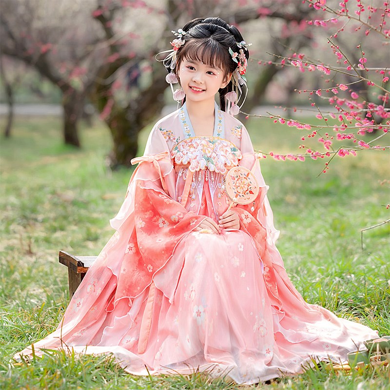 女童汉服春秋款连衣裙2025新款中国风超仙公主裙古装春季儿童唐装