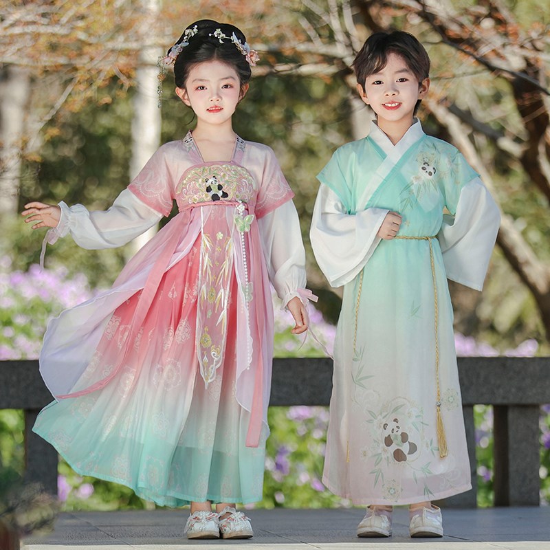 汉服男童2025新款儿童古装帅气国学服装古风女童超仙唐装春季襦裙