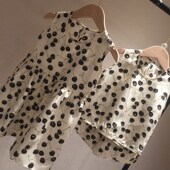 真丝殷桃印花连衣裙夏2021儿童男女宝宝T恤裤 兄妹姐弟亲子 子套装