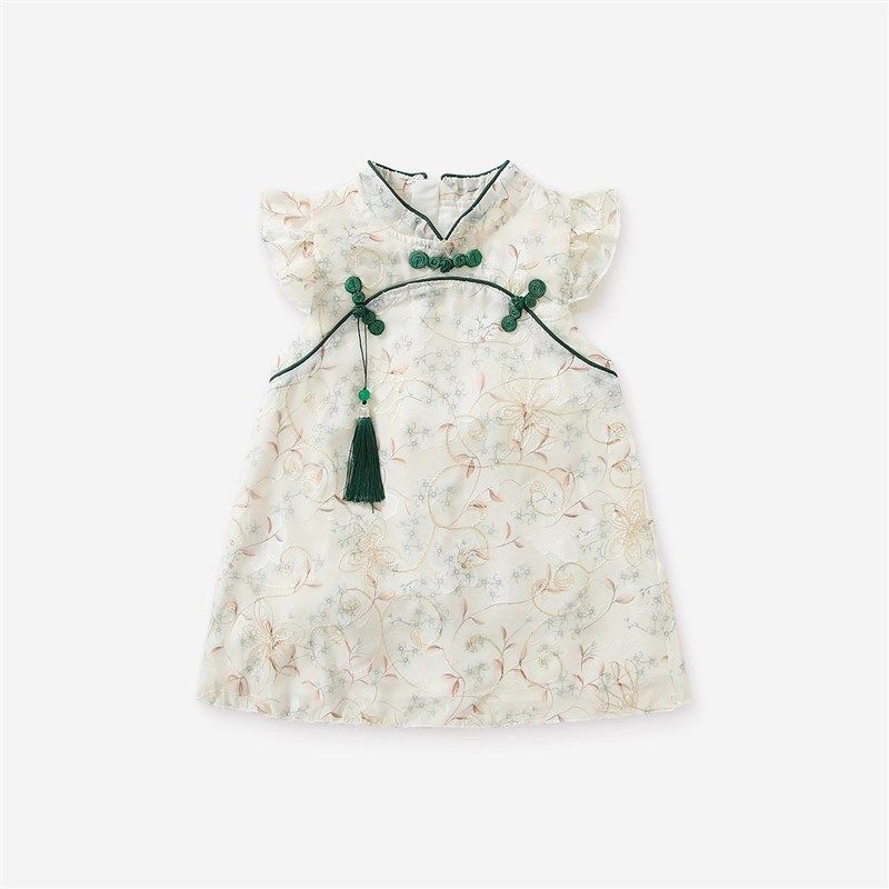 女童连衣裙夏装儿童旗袍公主裙周岁宝宝礼服小童裙子国风汉服夏季