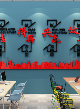 公司文化墙励志标语Logo墙贴字B走廊布置会议办公室背景墙面装饰