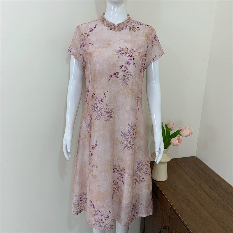 妈妈夏装新中式改良旗袍连衣裙2025新款中老年女夏季高贵显瘦裙子