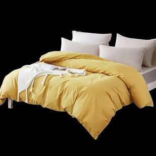 黄色全棉1.5f米1.8米2米x2米3被套被罩单件150x210cm230x230cm