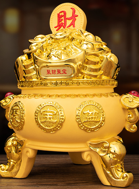 财富聚宝盆存钱罐搬家礼物客厅乔迁新居送M人实用礼物摆件高档招