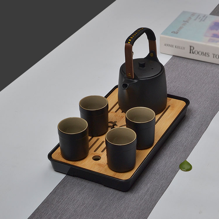 黑陶茶壶单壶大j号陶瓷大容量泡茶壶泡茶提梁壶茶具家用隔热过滤