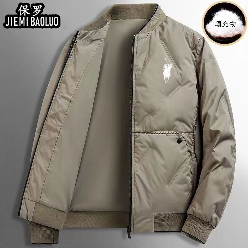 保罗男士羽绒棉服冬季加厚保暖轻薄时尚中老年冬装夹克棉外套男士