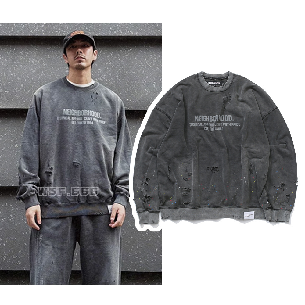 潮牌NBHD日系复古圆领卫衣外套