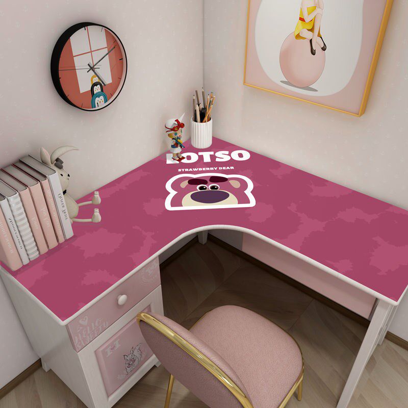 转角书桌桌垫保护垫弧形拐角写字台桌面垫卡通儿童书桌L形垫定制