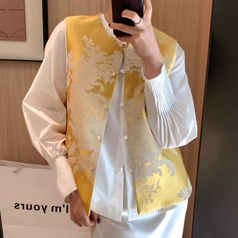 汉服马夹春款唐装中女装中式坎肩女款2025新款盘扣上衣新中式马甲