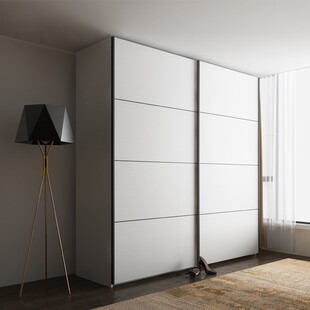 定制推拉门衣柜厚50白色1.2米长小户型卧室超薄两移门衣橱可定制