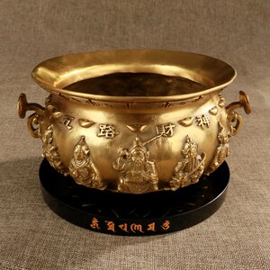 大仕缘 铜工艺品家居招财摆件五路财神仿古聚T宝盆开业乔迁礼品