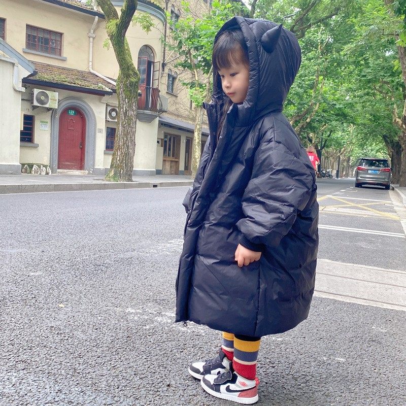 反季儿童羽绒服中长款女宝宝男童女童外套韩版中童大童洋气童装潮
